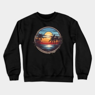 Minimalist Beach In Sunset Design. Crewneck Sweatshirt